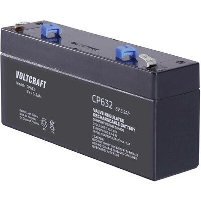 VOLTCRAFT CE6V/3,2Ah Ólomakku 6 V 3.2 Ah Ólom-vlies (AGM) (Sz x Ma x Mé) 134 x 67 x 34 mm 4,8 mm-es laposérintkezős dugó Karbantartásmentes