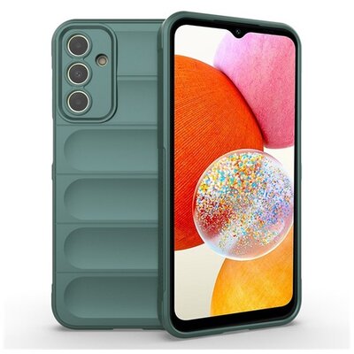 Szilikon telefonvédő (ütésállóság, kameravédő, 3D) SÖTÉTZÖLD [Samsung Galaxy A15 (SM-A155)]