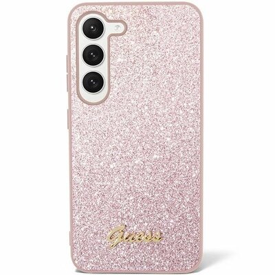 Eredeti tok GUESS GUHCS24LHGGSHP for Samsung S24 Ultra (Glitter Script / pink)