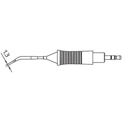 Weller RT5 WMRP mikro pákához hosszú, keskeny, hajlított, kétoldalt csapott, véső formájú pákahegy, forrasztóhegy 0.4 mm