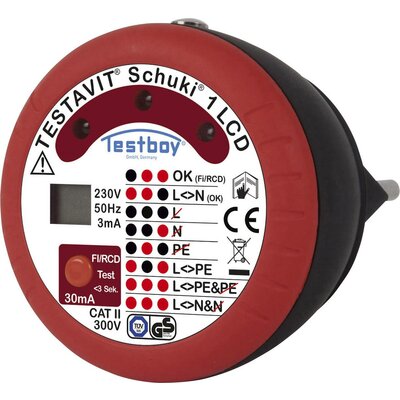 Testboy Testavit Schuki 1 LCD Dugalj teszter CAT II 300 V LCD, LED