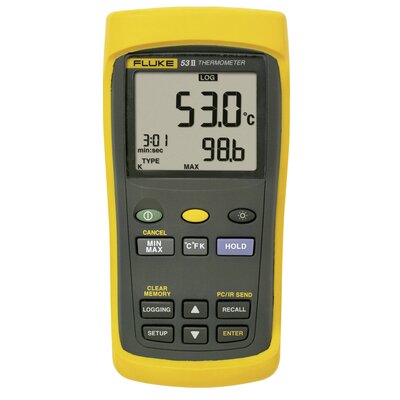 Fluke 53 II B Hőmérséklet mérőműszer -250 - +1767 °C Érzékelő típus J, K, T, E, R, S, N