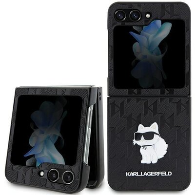 Eredeti tok KARL LAGERFELD KLHCZF5SAPCHNPK for Samsung Z Flip 5 (Saffiano Mono Choupette PIN / black)