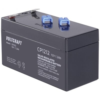 VOLTCRAFT CE12V/1,2Ah Ólomakku 12 V 1.2 Ah Ólom-vlies (AGM) (Sz x Ma x Mé) 97 x 58 x 43 mm 4,8 mm-es laposérintkezős dugó Karbantartásmentes