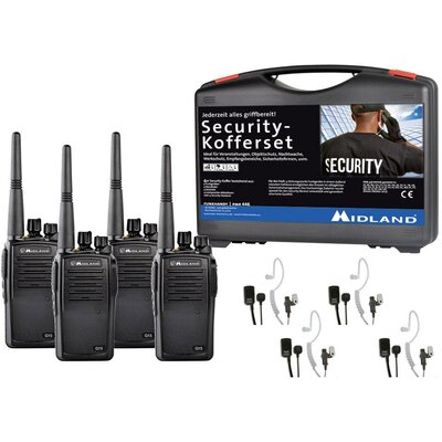 Midland G15 Pro PMR 4er Security-Koffer C1127.S4 PMR készülék 4 részes készlet