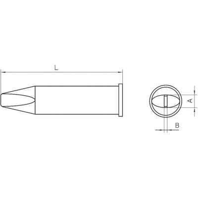 Weller XHT-D WP 200 pákához kétoldalt csapott, véső formájú pákahegy, forrasztóhegy 5 mm