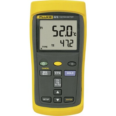 Fluke 52 II Hőmérséklet mérőműszer Kalibrált (ISO) -250 - +1372 °C Érzékelő típus J, K, T, E