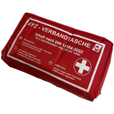 IWH 023511 KFZ-Verbandtasche rot DIN 13164:2022 Elsősegély táska Személygépkocsi DIN 13164 02-2022 1 készlet