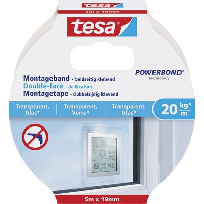 tesa GLASS 77741-00000-00 Rögzítő szalag tesa® Powerbond Átlátszó (H x Sz) 5 m x 19 mm 1 db