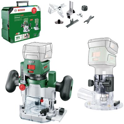 Bosch Home and Garden 2 az 1-ben akkus él-/felületmaró 06039D5002 AdvancedTrimRouter 18V-8 Combi-Set