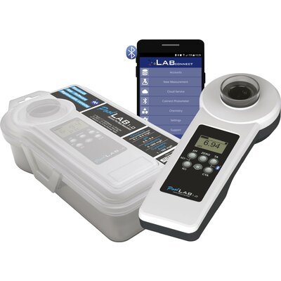 Water ID PoolLab 1.0 Photometer Fotométer Klór, Lúgosság, pH érték, Aktív oxigén, Ciánsav, Bróm, Klór-dioxid, Ózon, Hidrogénperoxid, Kalcium keménység, Össz