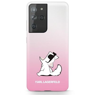 Eredeti tok KARL LAGERFELD KLHCS21LCFNRCPI for Samsung S21 Ultra (Choupette Fun / pink)