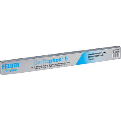 Felder Löttechnik Cu-Rophos 5 Forrasztóón Rúd, Ólommentes CuP 281 16 g 2 mm