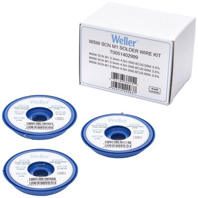 Weller T0051402999 Forrasztóón, ólommentes Sn0,6Cu0,05Ni 21 g 0.30 mm, 0.50 mm, 0.80 mm