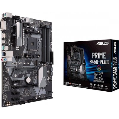 Asus Prime B450-Plus Alaplap Foglalat AMD AM4 Formafaktor ATX Alaplapi chipszet AMD® B450