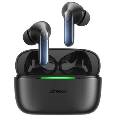 JOYROOM JR-BC1 - BLACK JOYROOM JBUDS bluetooth fülhallgató SZTEREO (v5.3, TWS, mikrofon, akítv zajszűrő, IPX4, cseppálló + töltőtok) FEKETE