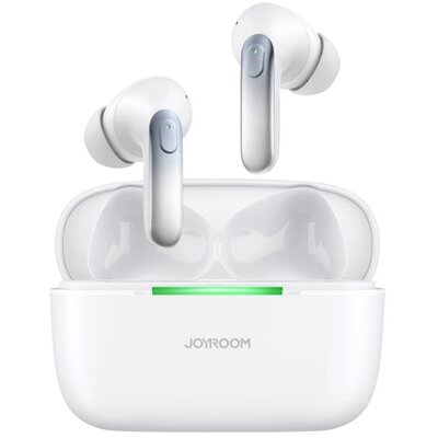 JOYROOM JR-BC1 - WHITE JOYROOM JBUDS bluetooth fülhallgató SZTEREO (v5.3, TWS, mikrofon, akítv zajszűrő, IPX4, cseppálló + töltőtok) FEHÉR