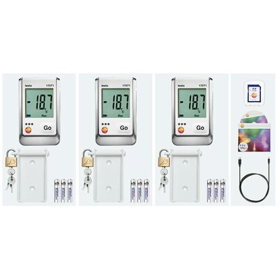 testo 0572 1750-ISO 175 T1 Set Hőmérséklet adatgyűjtő Kalibrált (ISO) Mérési méret Hőmérséklet -35 - +55 °C