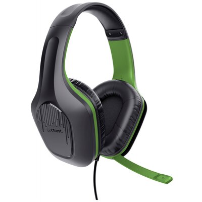 Trust GXT415X ZIROX XBox Gamer Over Ear headset Vezetékes Stereo Fekete, Zöld