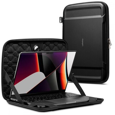 SPIGEN AFA04270 SPIGEN tok fekvő, textil LAPTOP / NOTEBOOK / TABLET (univerzális, cseppálló, cipzáras, 14") FEKETE Apple MacBook Pro 14"