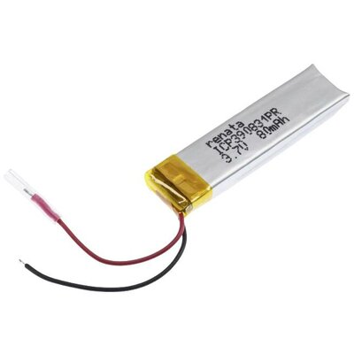 Renata ICP390831PR Speciális akku Prizmatikus Kábel LiPo 3.7 V 85 mAh