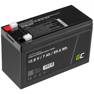 Green Cell Speciális akku LiFePo tömb Laposérintkezős dugó LiFePO 4 12.8 V 7 Ah