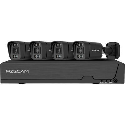 Foscam FNA108E-B4-2T black LAN IP-Megfigyelő kamera készlet8 csatornás4 db kamerával3840 x 2160 pixel