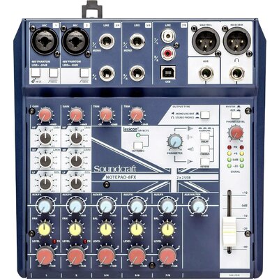 SoundCraft Notepad 8FX Konzol keverőpult Csatornák:8 USB csatlakozó