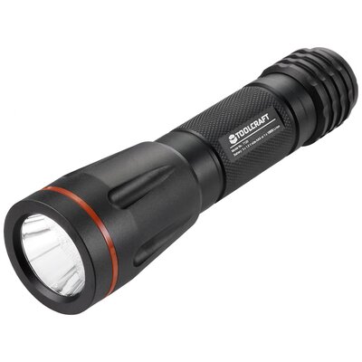 LED-es kézilámpa övcsíptetővel, stroboszkóp, elemes, 250 lm, 122 g, Toolcraft T120