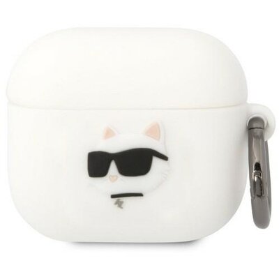 Eredeti tok KARL LAGERFELD KLA3RUNCHH az Apple Airpods 3-hoz (3D Sil NFT Choupette / fehér)