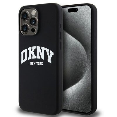 DKNY tok az IPHONE 15 Pro Max készülékhez, kompatibilis a MagSafe rendszerrel DKHMP15XSNYACH (DKNY HC MagSafe Silicone W/White Arch Logóval) fekete