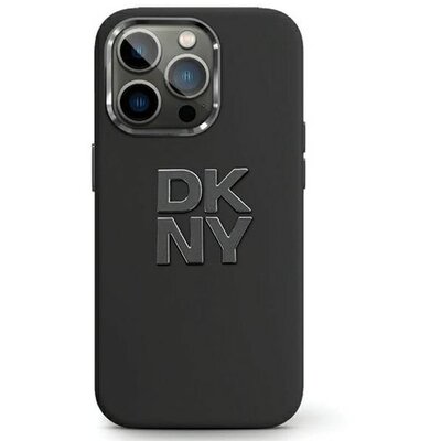 DKNY tok IPHONE 15-hez DKHCP15SSMCBSK (DKNY HC Silicone W/Stack Metal Logo) fekete