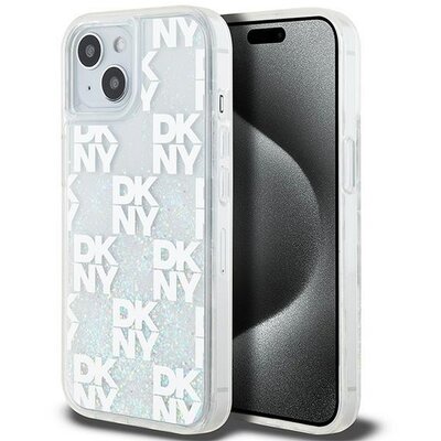 DKNY tok IPHONE 15 készülékhez DKHCP15SLCPEPT (DKNY HC Liquid Glitters W/Checkered Pattern) fehér