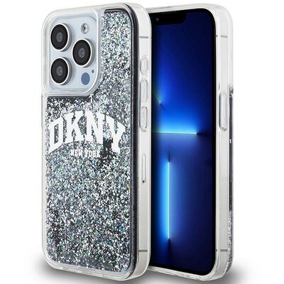 DKNY tok IPHONE 15 Pro készülékhez DKHCP15LLBNAEK (DKNY HC Liquid Glitters W/Arch Logo) fekete