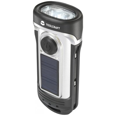 TOOLCRAFT SOLAR & DYNAMO LIGHT Kézilámpa Napenergiával üzemeltetett, Dinamóról üzemeltetett LED IPX8 (vízálló), Vészvilágítás funkcióval 20 lm 176 g