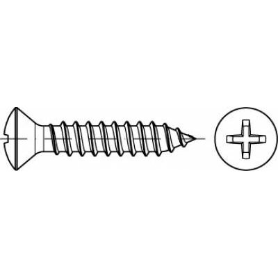 TOOLCRAFT TO-5433132 lemezcsavar, kereszthornyú Philips ISO 7051 galvanikusan cinkezett acél 1000 db