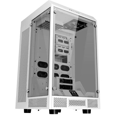 Thermaltake The Tower 900 Full Tower Gaming doboz Fehér 2 előre telepített LED-hűtő, LCS-kompatibilis, Oldalsó szélvédő, Szerszám nélküli merevlemez-telepítés