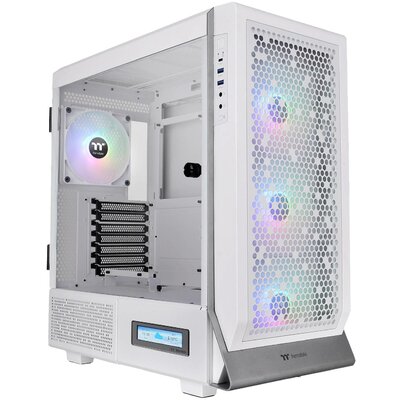 Thermaltake CA-1X5-00M6WN-00 Midi torony Gaming doboz Fehér 4 előre telepített LED-hűtő, Oldalsó szélvédő