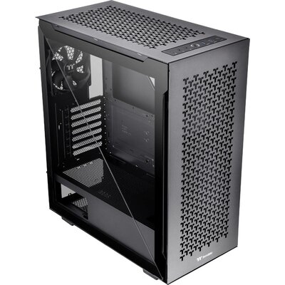 Thermaltake Divider 500 TG Air Black Midi torony Számítógép ház Fekete 2 előre telepített hűtő, Oldalsó szélvédő, Porszűrő