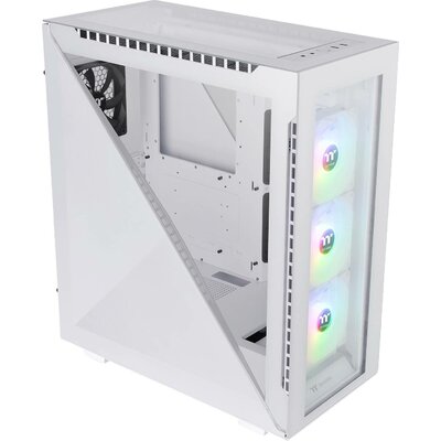 Thermaltake Divider 500 TG Snow ARGB White Midi torony Számítógép ház Fehér 3 előre telepített LED-hűtő, 1 előre telepített hűtő, Oldalsó szélvédő, Porszűrő