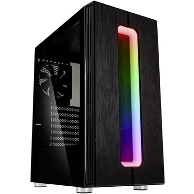 Kolink Nimbus RGB Midi torony Számítógép ház Fekete 1 előre telepített hűtő, Beépített világítás, Oldalsó szélvédő, Porszűrő