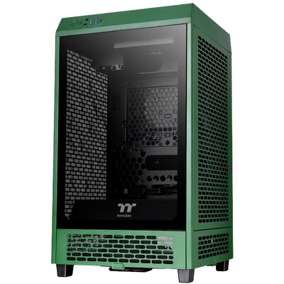 Thermaltake The Tower 200 Mini torony Számítógép ház Racing zöld 2 előre telepített hűtő, Oldalsó szélvédő, Porszűrő