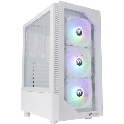 Thermaltake CA-1X3-00M6WN-00 Midi torony Gaming doboz Fehér 3 előre telepített LED-hűtő, Oldalsó szélvédő