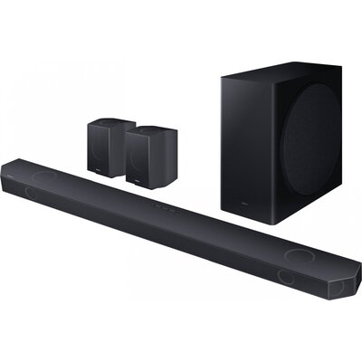 Samsung HW-Q935GC/ZG Surround rendszer Fekete Bluetooth, Dolby Atmos®, Vezeték nélküli mélysugárzóval, Beszédvezérlés, WLAN, Fali rögzítés