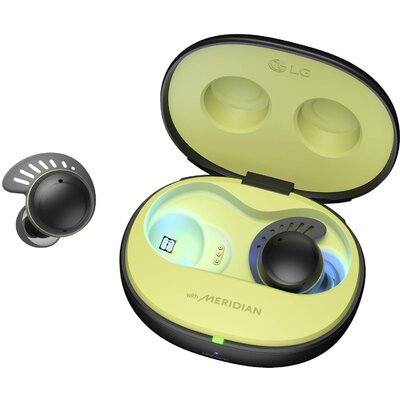 LG Electronics TONE Free DTF7Q Sport In Ear fejhallgató Bluetooth® Stereo Fekete Noise Cancelling Töltőtok, Izzadásálló, Vízálló