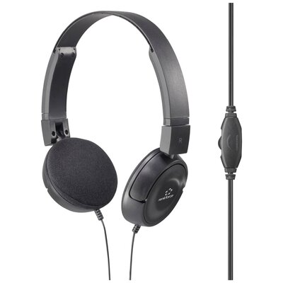 Renkforce RF-HS-130 On Ear fejhallgató Vezetékes Stereo Fekete Hangerő szabályozás