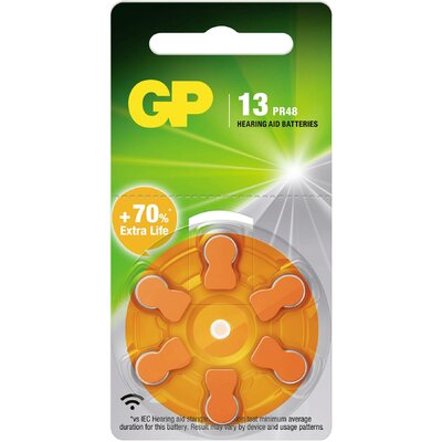 GP Batteries Hallókészülék elem ZA 13 1.4 V 6 db Cink-levegő PR48