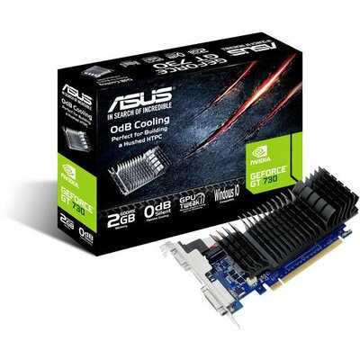 Asus Grafikus kártya Nvidia GeForce GT730 2 GB GDDR5-RAM PCIe HDMI™, DVI Low Profile, Passzív hűtésű