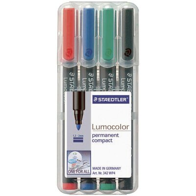 Staedtler Lumocolor permanent compact DRY SAFE 318-9WP4HZ Permanent marker Fekete Vízálló: Igen