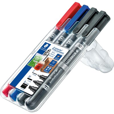 Staedtler Lumocolor 348 SWP4 Permanent marker Különböző színek (színválasztás nem lehetséges) Vízálló: Igen